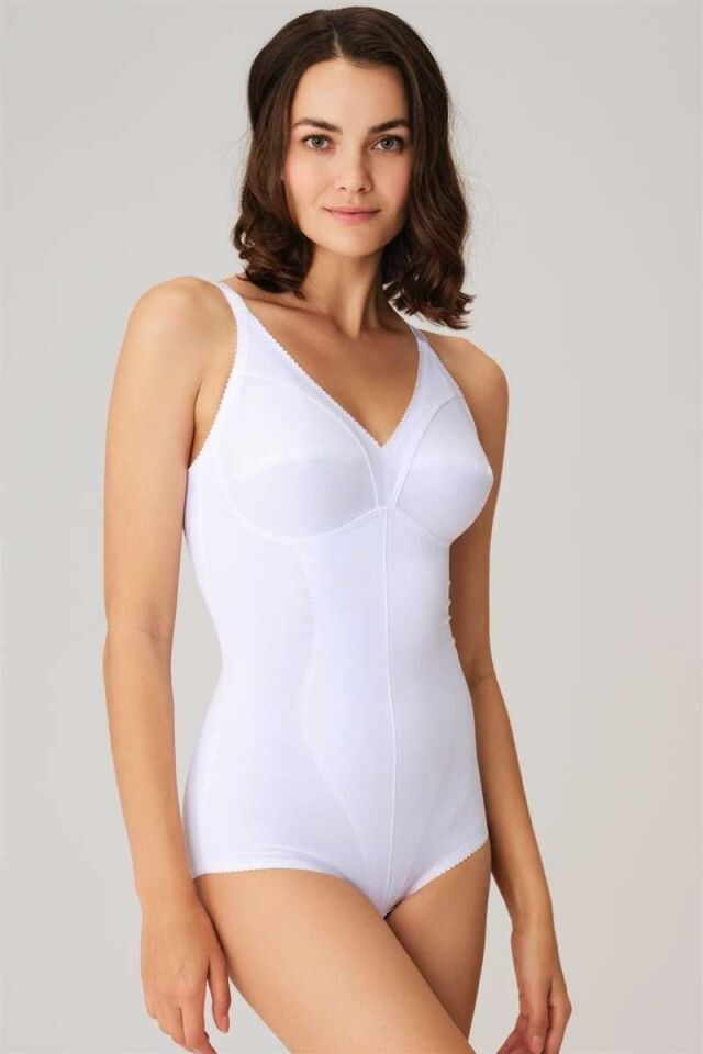 Kadın Toparlayıcı Vücut İnceltici Dikişli Alttan Kancalı Sıkı Badi Korse (5204)