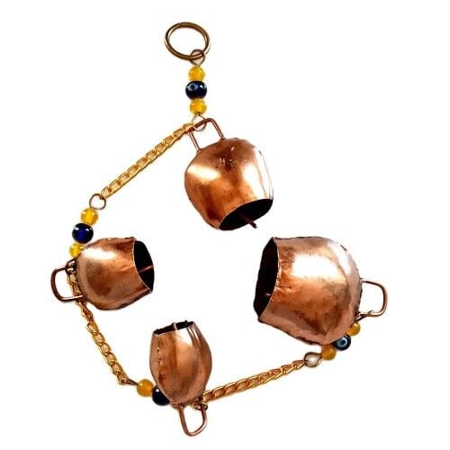 Bronz Renk Boncuklu Rüzgar Çanı