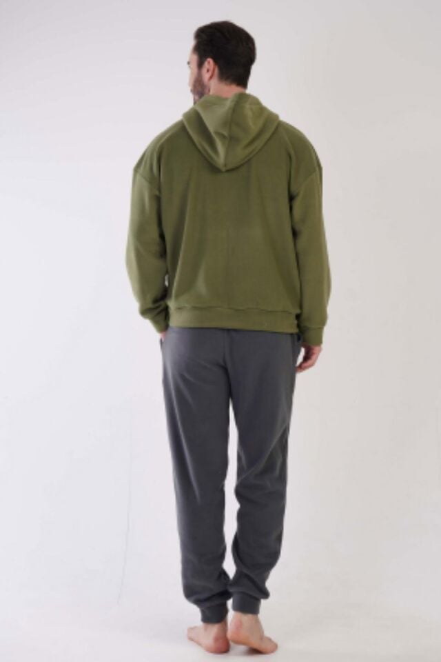 POLAR KAPŞONLU DÜŞÜK OMUZ ERKEK PİJAMA K304159