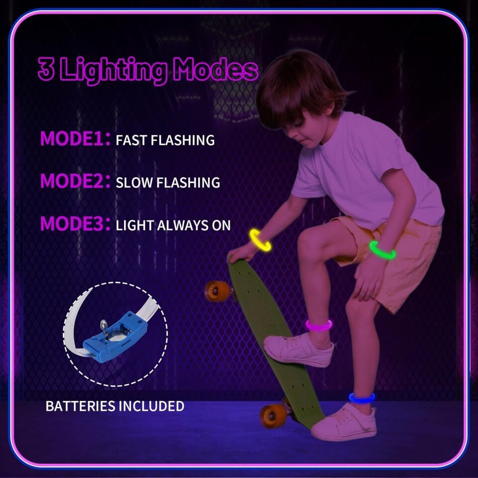 Festival & Parti LED Bileklik 3 Farklı Mod Işıklı 1 Adet