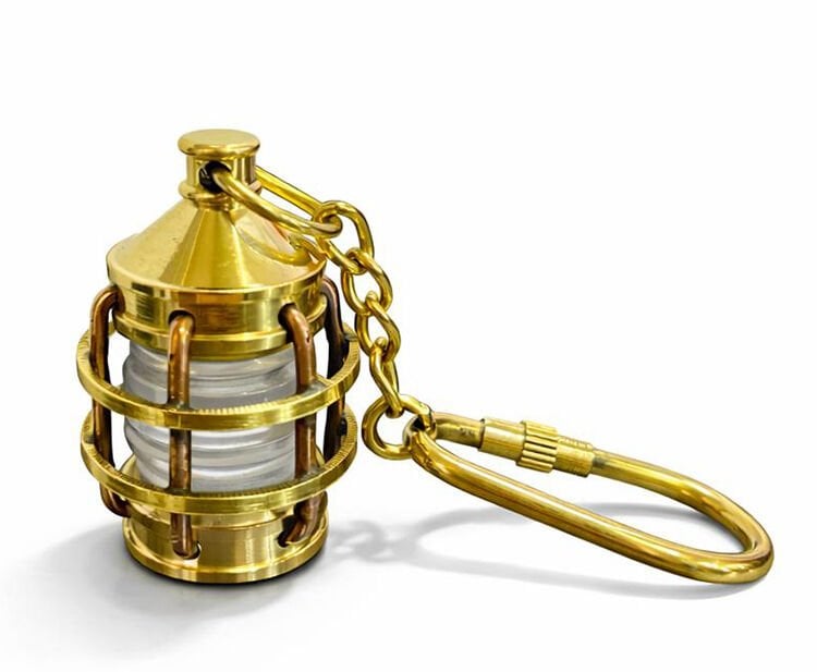 Pirinç Gemi Feneri Tasarımlı Anahtarlık