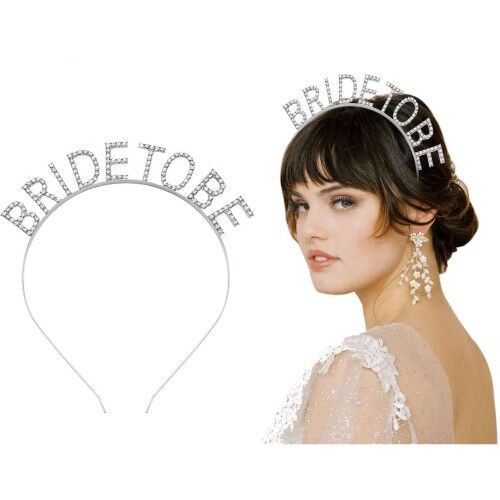 Gümüş Kaplama Kristal Taşlı Bride To Be Gelin Tacı 16x17 cm