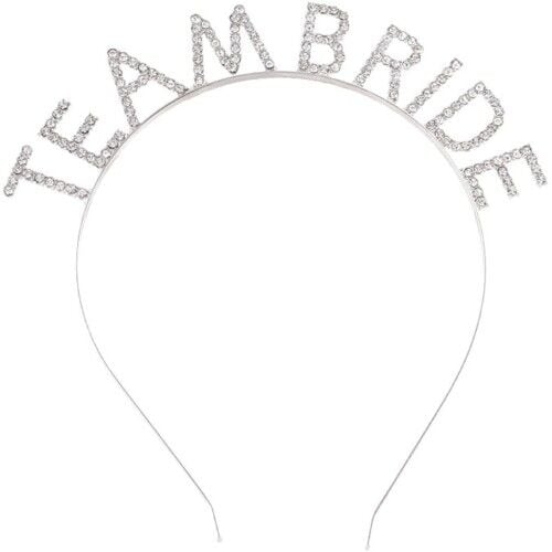 Gümüş Kaplama Kristal Taşlı Team Bride Taç 16x17 cm