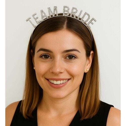 Gümüş Renk Team Bride Taç Plastik – Gelin ve Nedime Tacı