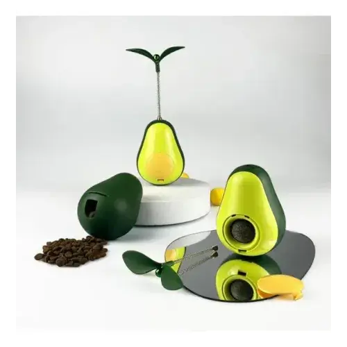 Avokado Şeklinde Kedi Naneli ve Mama Hazneli Kedi Oyuncağı