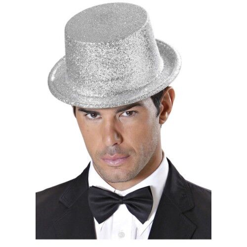 Gümüş Renk Uzun Plastik Simli Parti Şapkası