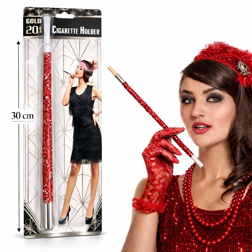Kırmızı Payetli Sigara Tutacağı