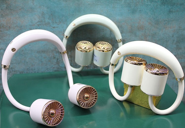 Pastel Renk Şarjlı Boyun Fanı Vantilatör 3 Kademeli