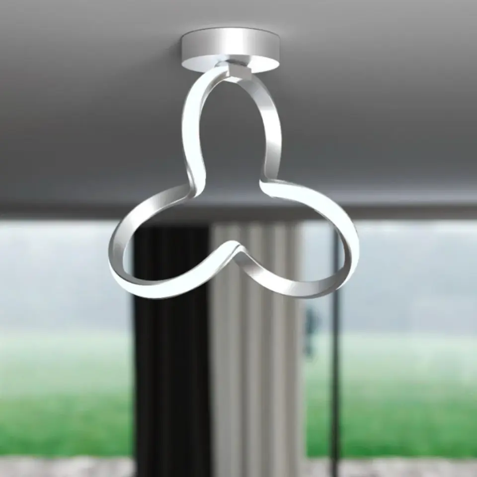 Clover Gri Tekli Plafonyer Led Beyaz Ultra Ledli Salon Mutfak Oda Hol Ledli Avize