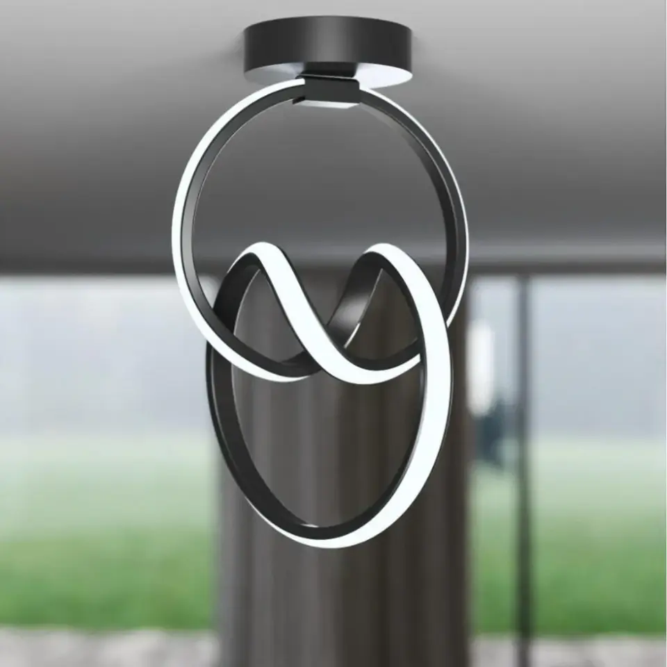 Emily Siyah Tekli Plafonyer Led Beyaz Ultra Ledli Salon Mutfak Oda Hol Ledli Avize