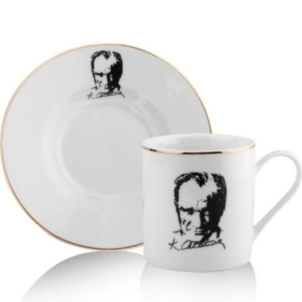 Atatürk Tasarımlı Porselen 2'li Kahve Seti