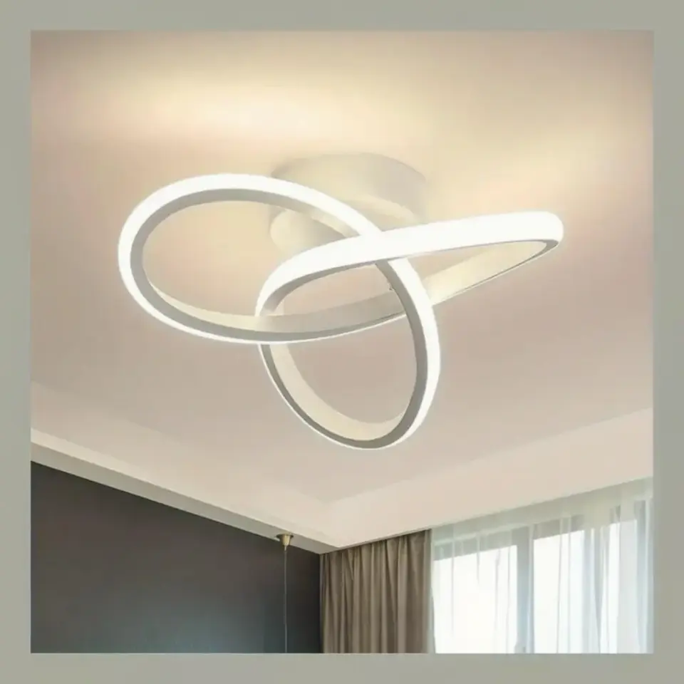 Elagans Beyaz Modern Ultra Power Beyaz Ledli Plafonyer Tekli Ledli Avize