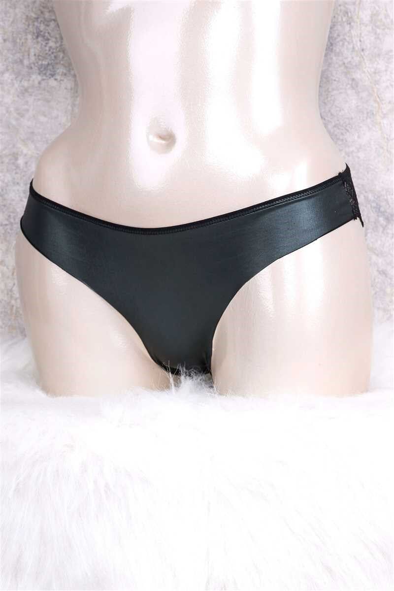 Kadın Parlak Kumaşlı Dantelli Slip (2769)