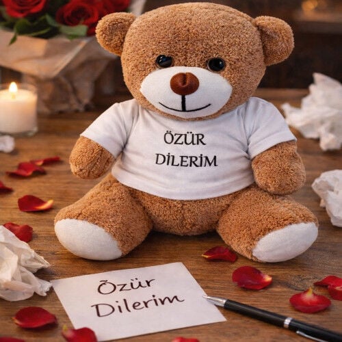 Toptan Özür Dilerim Tişörtlü Oyuncak Ayıcık