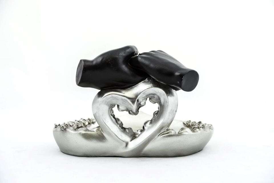 Özel Tasarım Kalpli Polyester Sunum Tepsisi