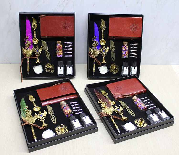 Deri Defterli Divit Hokka Ve Mühür Seti Model 2