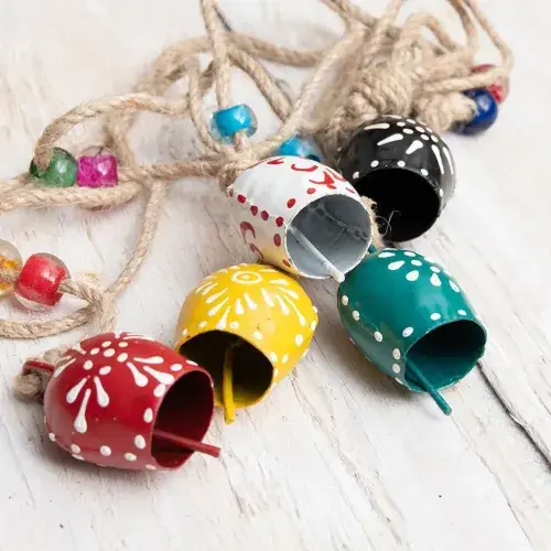 Desenli 4'lü Çan Süs Seti