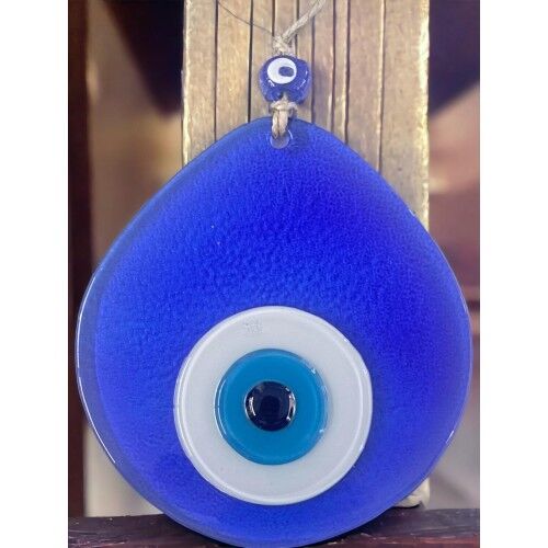 Mavi Nazar Boncuklu Şeffaf Mavi Renk Nazar Boncuklu  Duvar Süsü