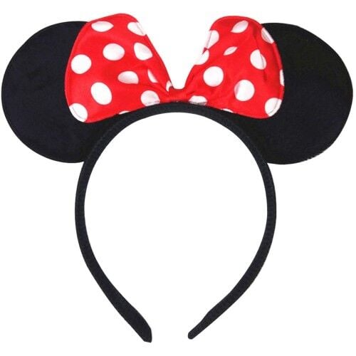 Kırmızı Fiyonklu Minnie Mouse Taç Fare Tacı Kafa Bandı