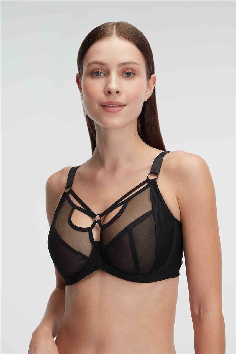 Kadın Tüllü Balenli Desteksiz Dolgusuz Yaka Detaylı Toparlayıcı Küçültücü Sütyen (3788)