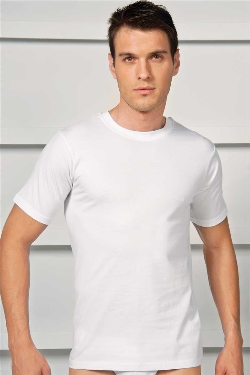 Erkek Pamuklu Kısa Kol Dar Yaka Klasik Fanila T-Shirt (2505)