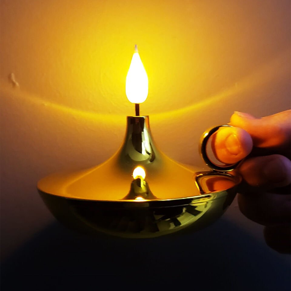 Dekoratif Gold Pilli Mum Lamba