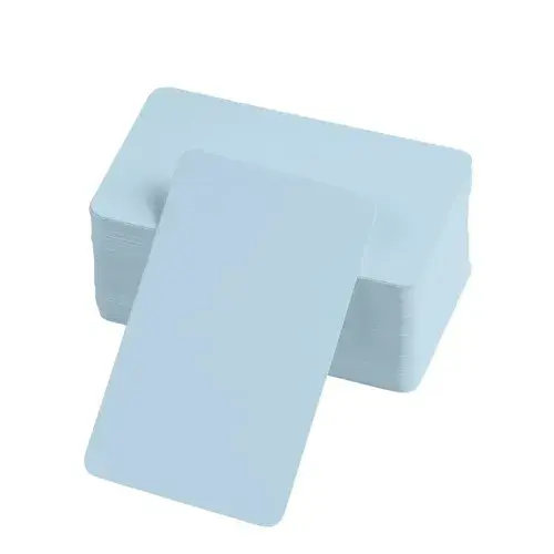 Boş Kelime Kartları 5x8 cm - 50 Adet Oval Kenarlı | Tabu & Not Kartları - Mavi