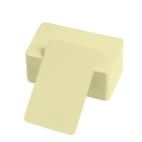 Boş Kelime Kartları 5x8 cm - 50 Adet Oval Kenarlı | Tabu & Not Kartları - Sarı