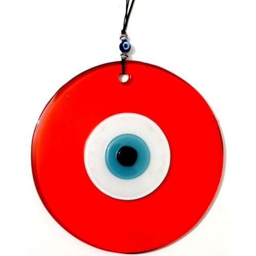 Nazar Boncuklu 16 Santimetre El Yapımı Turuncu Duvar Süsü