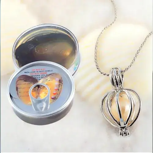 Gerçek İstiridye İçinde İnci Kolye