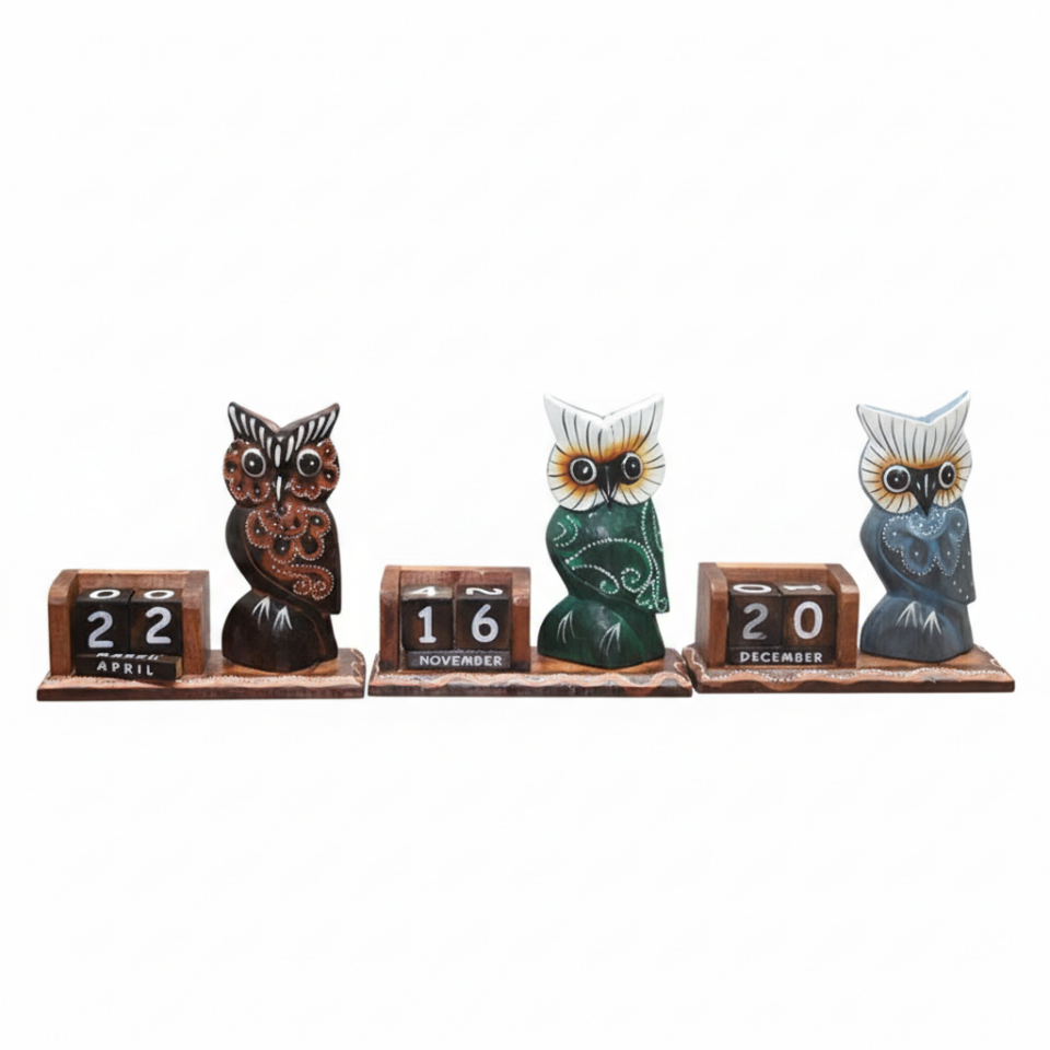 Ahşap Baykuş Takvim  Büyük Boy