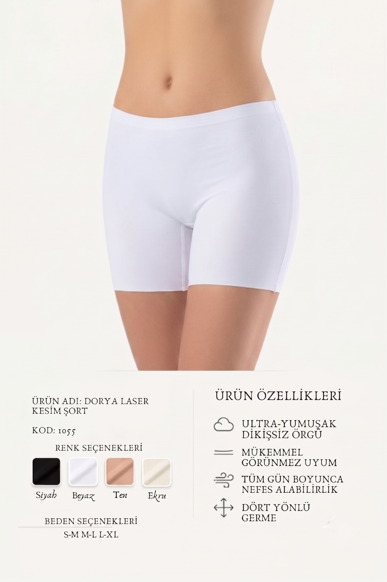 LAZER KESİM BOXER KADIN 1055