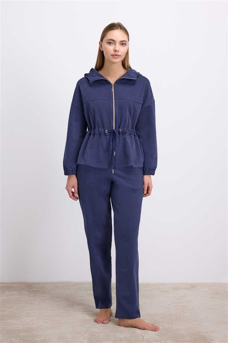 Anıl Kadın Kapüşonlu Fermuarlı Sweatshirt ve Pantolon Takımı (11605)