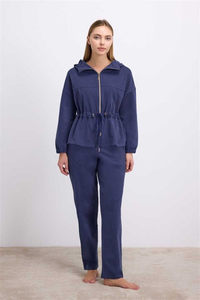 Anıl Kadın Kapüşonlu Fermuarlı Sweatshirt ve Pantolon Takımı (11605)