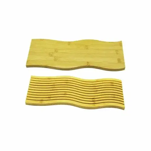 Dalgalı Çift Taraf Tasarımlı Ahşap Sunum Tepsisi