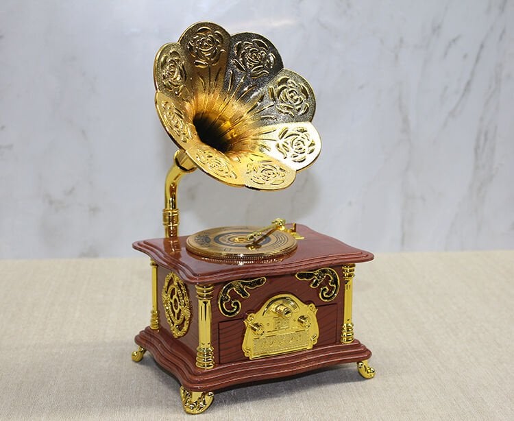 Gramofon Müzik Kutusu Kahverengi