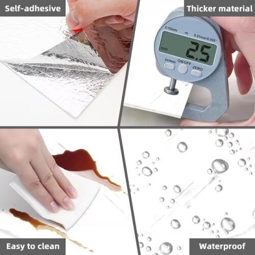 VİNİL BEYAZ MERMER DESENLİ ALÜMİNYUM PLASTİK DUVAR STİCKER (30X30)
