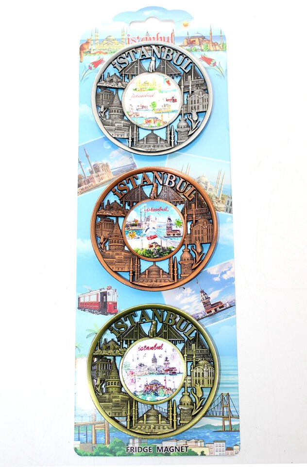 İstanbul Temalı Metal Magnet 3'lü Set Model 2