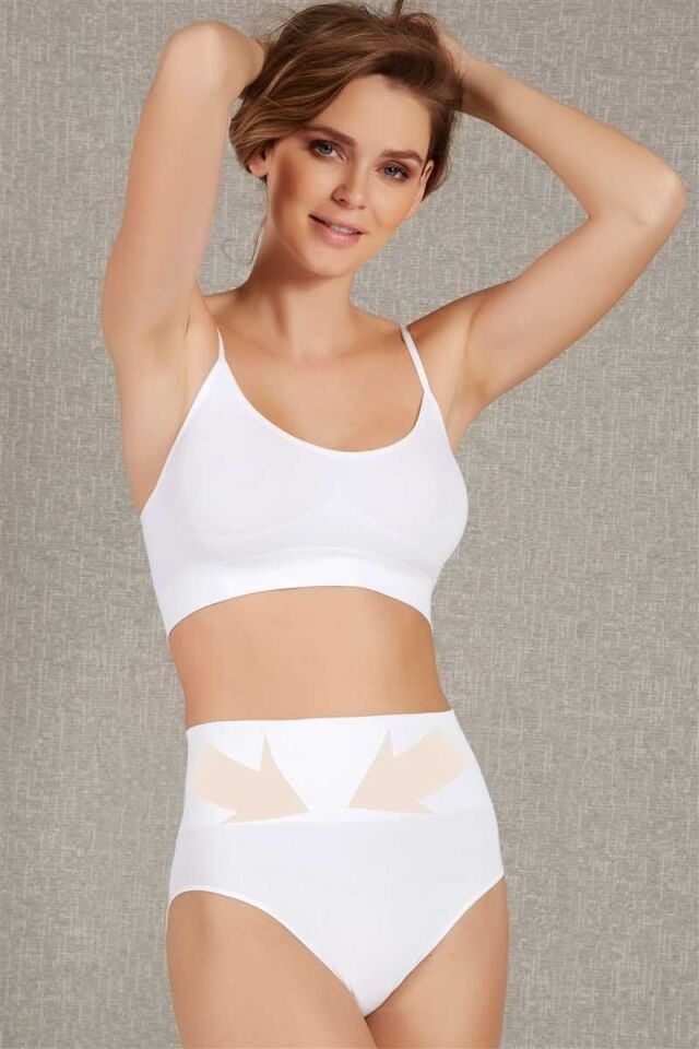 Kadın Toparlayıcı Bel İnceltici Dikişsiz Yüksek Bel Külot Korse (2420)