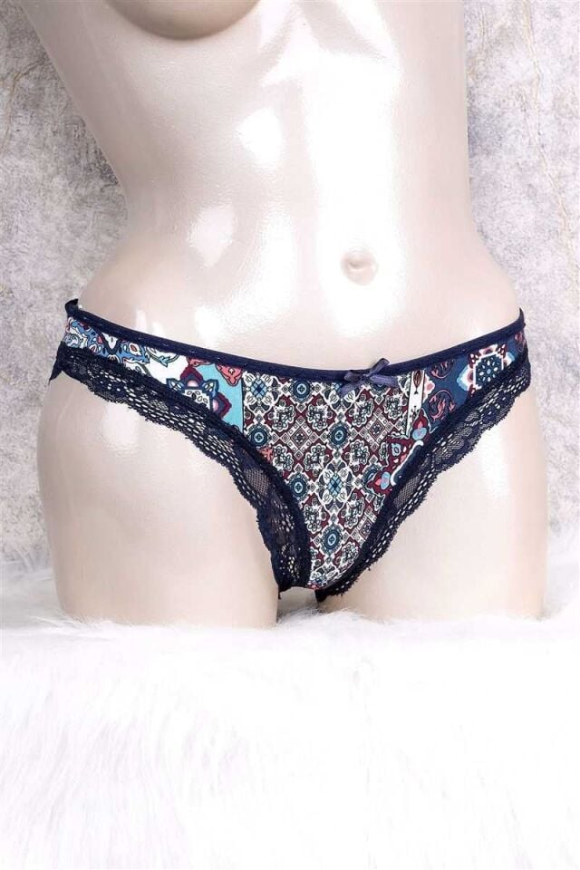 Kadın Viskon Kumaş Desenli Slip (2742)