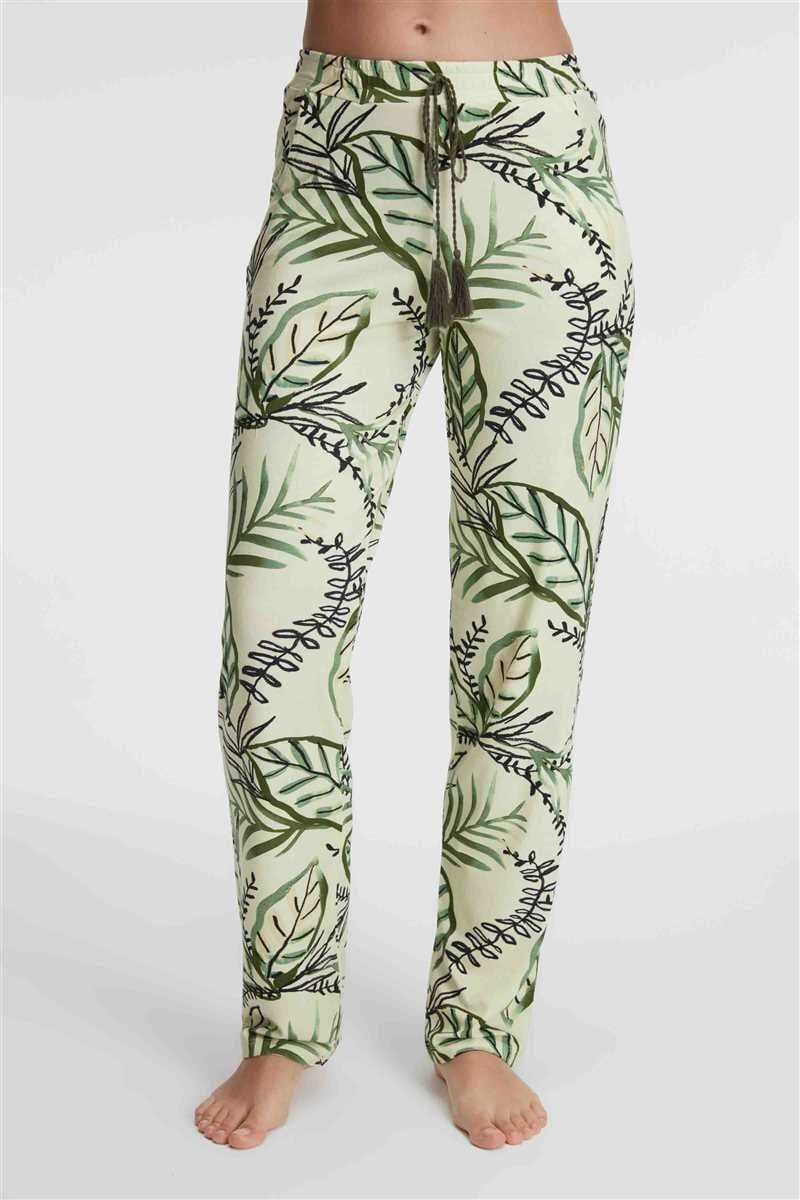 Anıl 9147 Günlük Ev Giyimi Kadın Viskon Çiçek Desenli Yazlık örme Normal Bel Pijama Altı