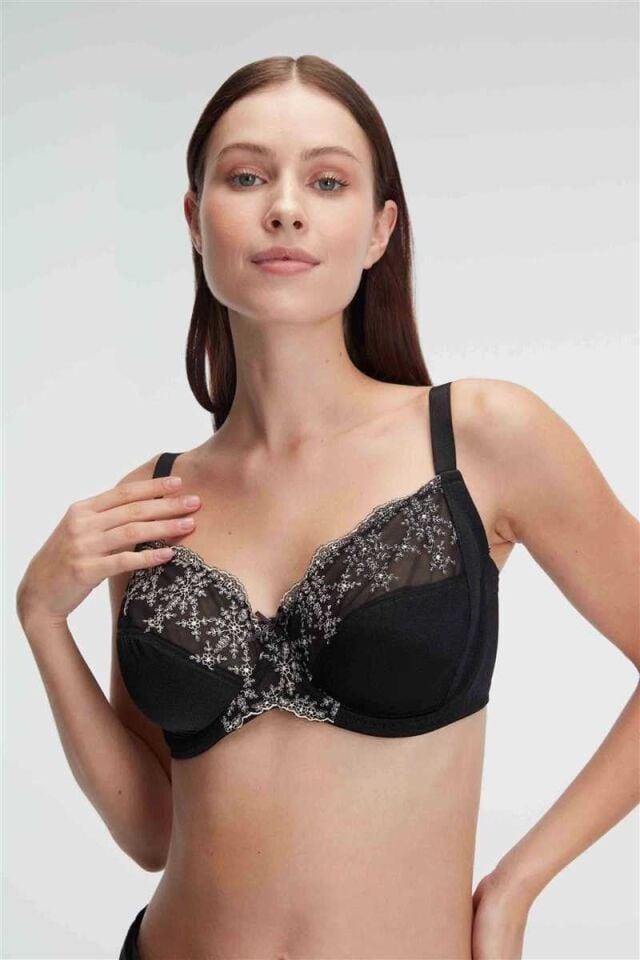 Kadın Balenli Desteksiz Dolgusuz Toparlayıcı Dantelli Küçültücü Sütyen (3633)