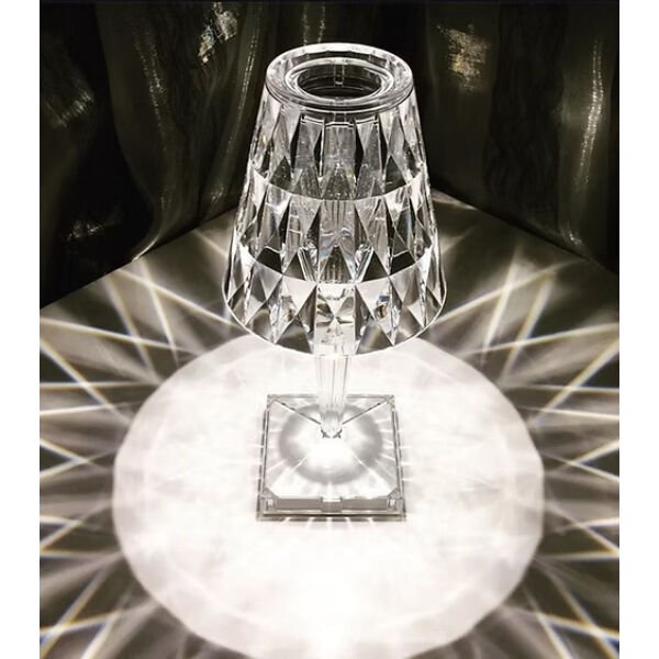 Kristal Abajur LED Kumandalı Ve Dokunmatik Masa Lambası