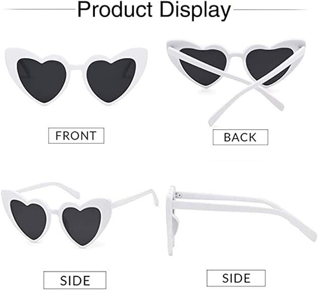 Beyaz Renk Kalp Şekilli Parti Gözlüğü