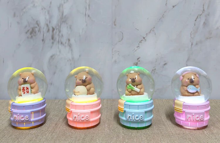 Kapibara Tasarımlı Işıklı Kar Küresi