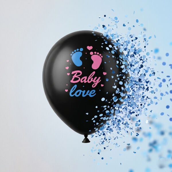 Mavi Konfetili Cinsiyet Balonu