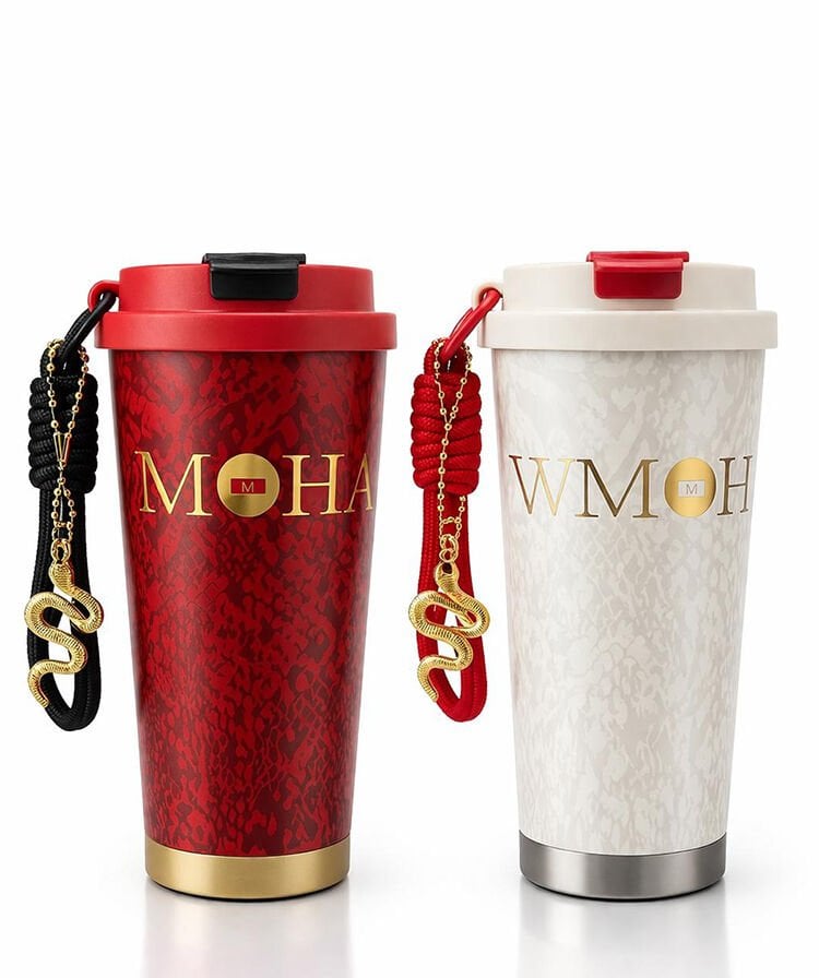 Lüks Tasarım Charm Detaylı Çift Katmanlı Vakumlu Termos Bardak