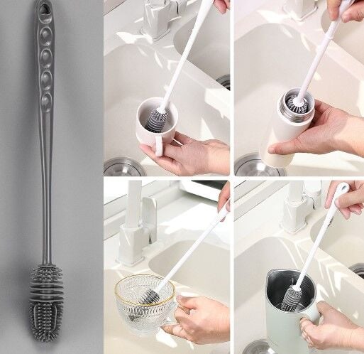 Silikon Uzun Saplı Kavanoz Yıkama Fırçası