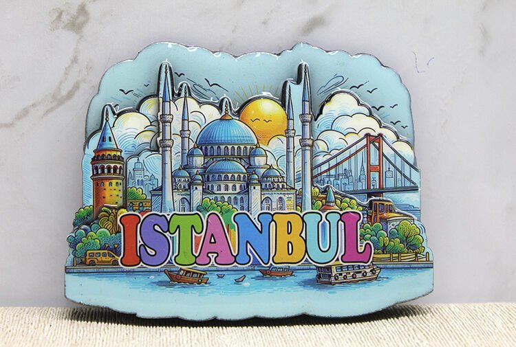 Ahşap İstanbul Temalı Magnet - Model 10