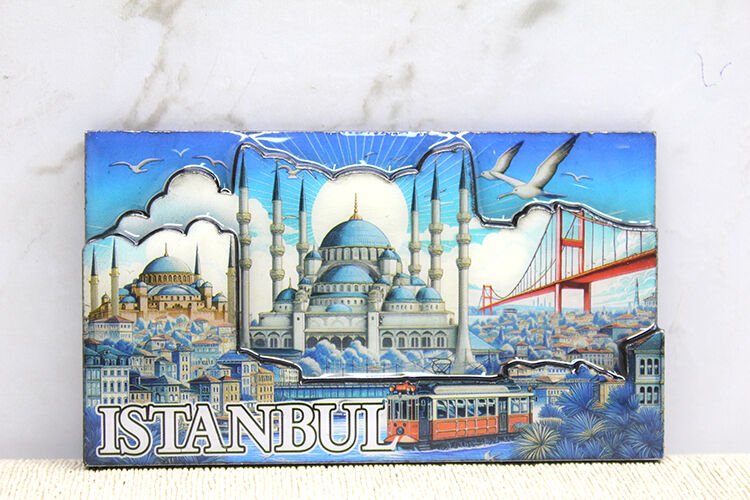 Ahşap İstanbul Temalı Magnet - Model 12